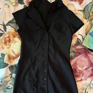 Black button up dress